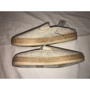 Esprit Espadrille Mule Size 9.5 Natural Linen Summer Slide Casual Shoe Neema